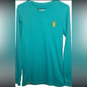 Dutch Bros Men’s SMALL BRAND NEW WITH TAGS Long Sleeve Yellow Windmill Blue DB